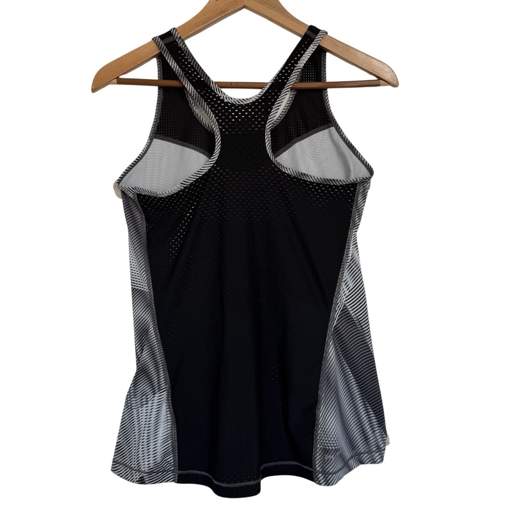 Nike Pro Dri-FIT Womens Racerback Tank Top Black Gray Geometric Mesh Size M - Picture 6 of 8